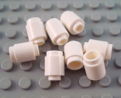 New LEGO Lot of 8 White 1x1 Round Bricks