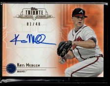 2014 Topps Tribute Kris Medlen Autographs Orange #/40 HS