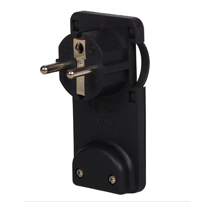 2x Flache Euro-Kupplung 230V – 20 Cm Anschlusskabel, Schwarz, Für Typ C & F Stecker