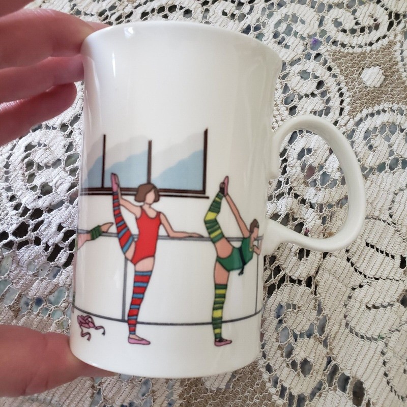Dunoon Bone China Tea Coffee Cup Jane Chapman England UK Ballerina Dance bar 