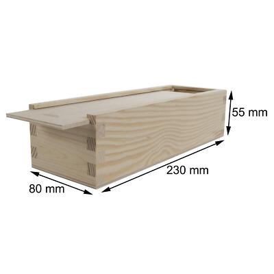 Wooden Pen Brush Crayons Sliding Lid Holder Case | 23 X 8 X 5.5 - View #7