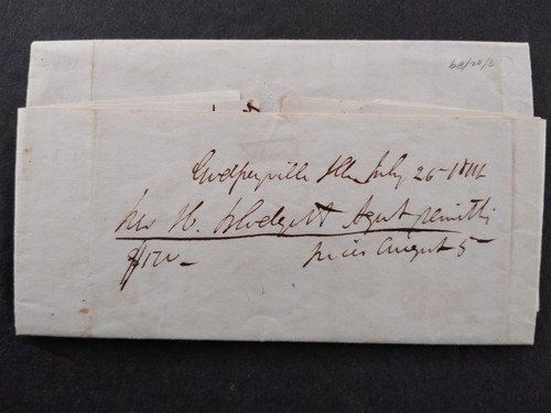 Illinois: Godfrey 1846 Stampless Cover, XF Small Black Straight Line to NYC - Picture 3 of 5