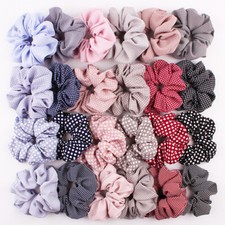 Womens Ponytail Hair Ties Grid Elastic Hair Bands Hair Scrunchies Rubber Band