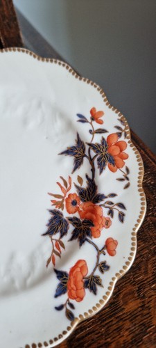 VICTORIAN CROWN STAFFORDSHIRE PORCELAIN IMARI TRIO - CUP, SAUCER & PLATE 1890s - Picture 10 of 14