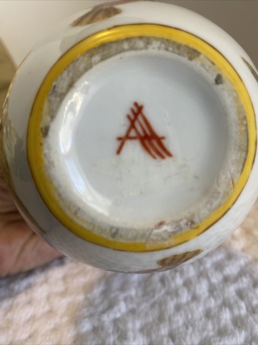 Vaso Fabienne Jouvin Mark dipinto a mano Francia Cina uccellini mosche libellule 5,5 T - Foto 10 di 12