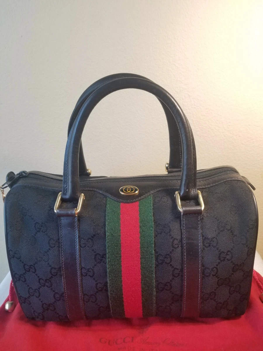 Vintage 90s Gucci GG Canvas Boston Bag 