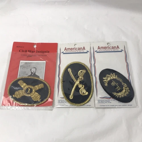 Lot of 3 Union Civil War Reproduction Insignia Patches NEW