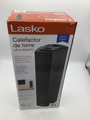 Lasko CT14107 1500W Ultra Slim Desktop Ceramic Tower Space Heater - Black  for sale online | eBay