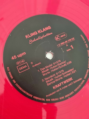 Kraftwerk Red Vinyl 12" Maxi Das Model - Bild 4 von 7