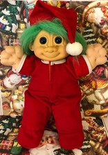 Jangles w/Santa PJ's 12 Soft Body Russ Kidz Troll Doll Item 2338 Green Hair