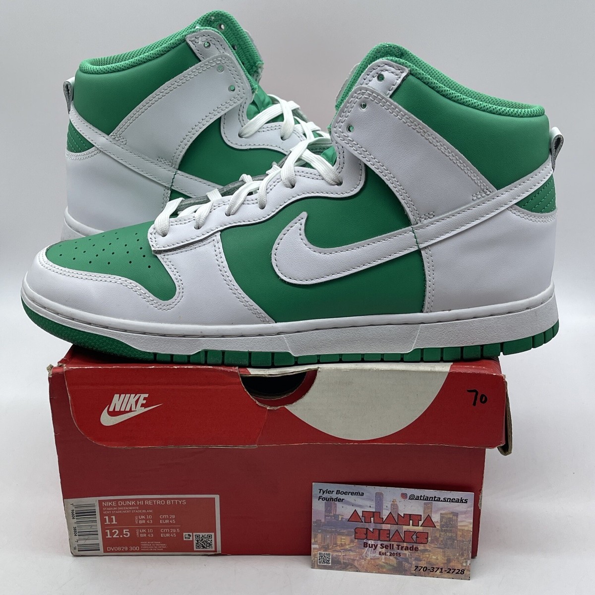 Size 11 Nike Dunk High White Stadium Green White Leather (DV0829-300)
