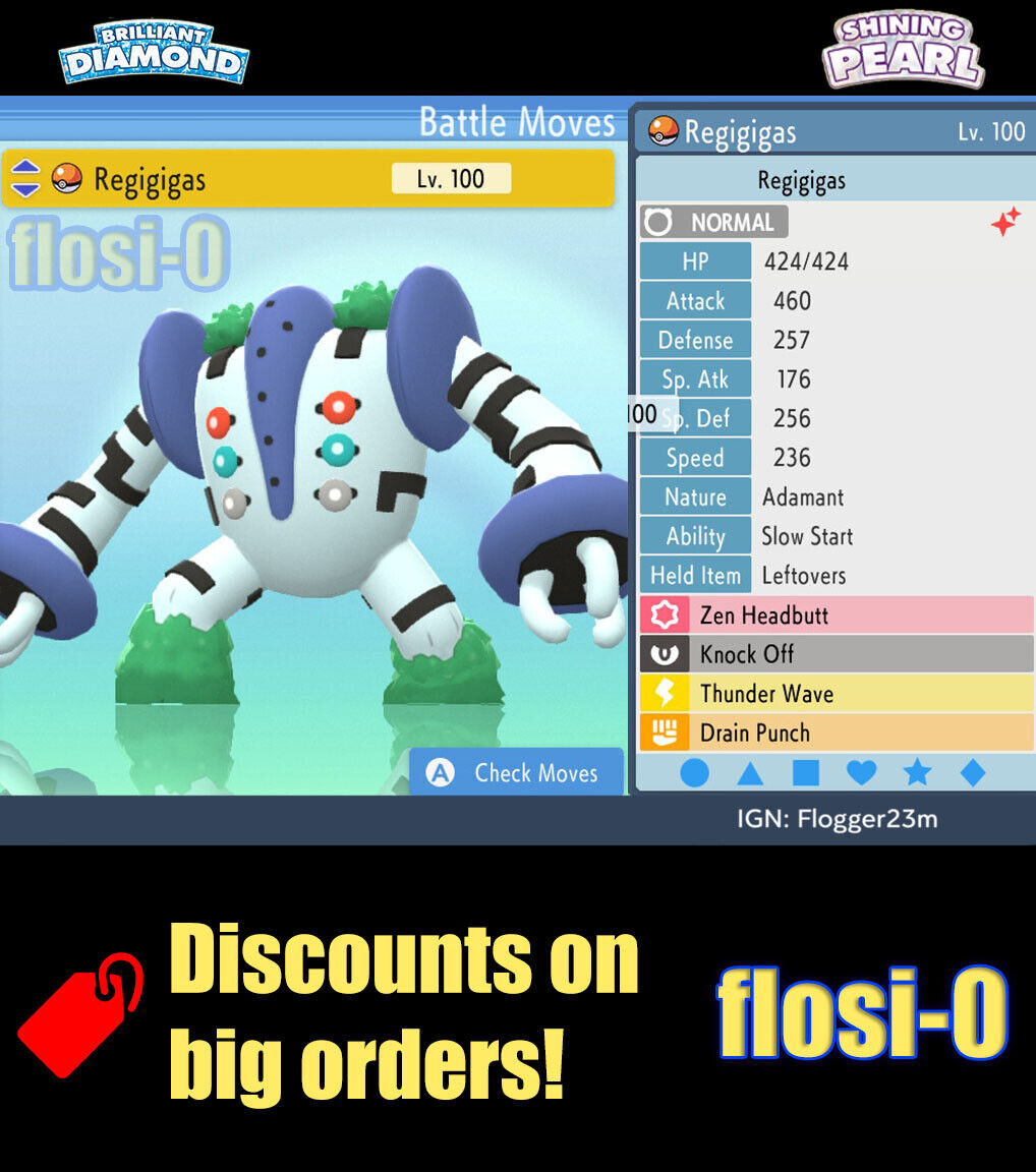 6IV Shiny Regigigas Brilliant Diamond and Shining Pearl