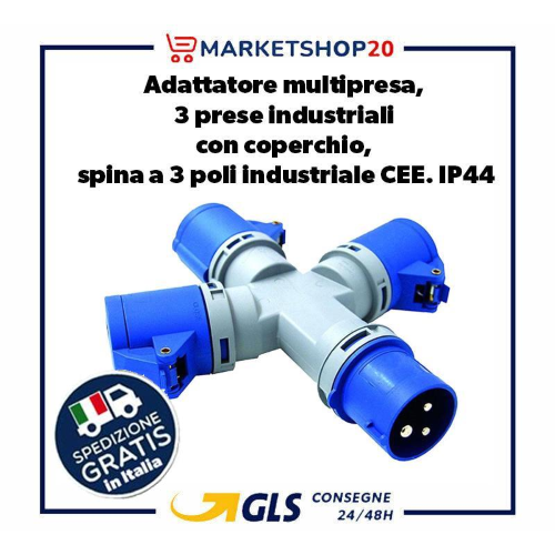 Prese Industriali 3 Poli Con Coperchio - Adattatore Per Camper, Barche E Cantieri - Foto 3