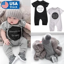 Infant Newborn Baby Boys Bodysuit Mama's Boy Romper Jumpsuit Outfits Clothes