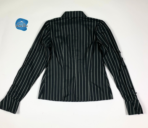 MK Maska camicia donna usato shirt slim fit a righe tg 46 F42 D40 fashion T8911 - Picture 8 of 12