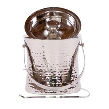 Eddingtons Elegant Silver Ice Bucket & Tongs - Hammered Effect