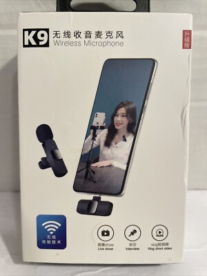 Wireless Microphone For iPhone K9 Live Shows Interviews Vlogs NEW- M