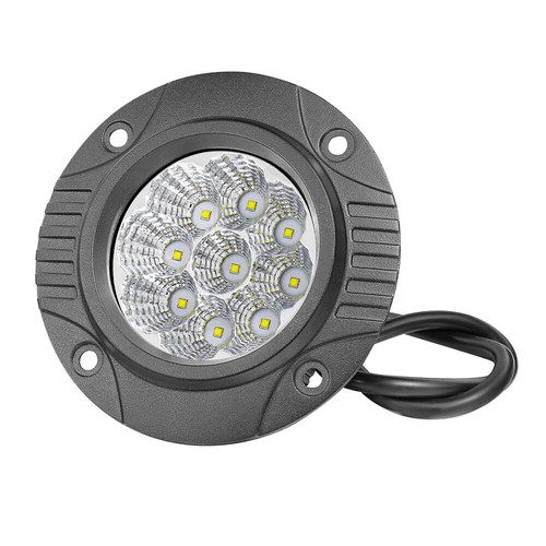 Par de barras de luz de trabajo LED de montaje empotrado de 5" punto inundación conducción reversa redonda todo terreno - Imagen 11 de 14