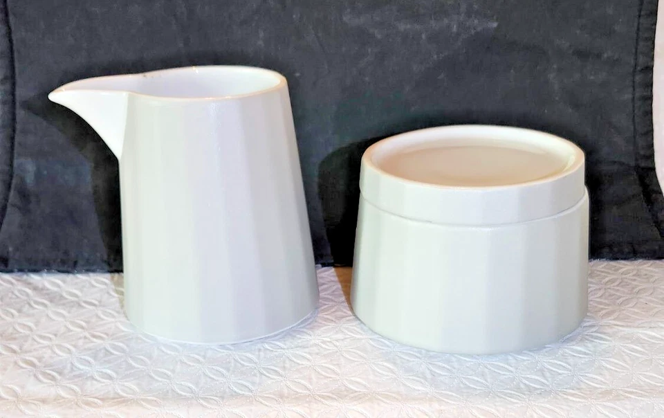 Dansk Metria Titanio Minimalista Azúcar Cuenco Con Tapa y Crema Set Apilable Mod Foto 2 de 4