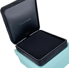 Tiffany & Co. Black Suede & Satin XLarge Necklace Gift Presentation Case and Box