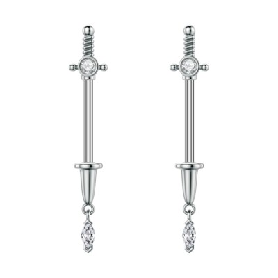 1Pairs Dagger Sword Nipple Rings 316L Surgical Steel Nipple
