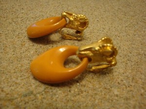 (vintage)Bakelite アンバーベイクライトスタッズバングル BAKELITE オレンジベークライト2cmバングル | Milo Antiques