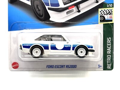 2023 Hot Wheels Ford Escort RS2000 (white/blue) SUPER CUSTOM WHEEL SWAP by AEB