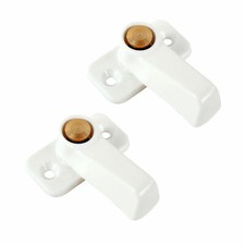 2x Stauklappen Dreh Riegel weiß Vorreiber 3,5 mm Grundplatte für Caravan