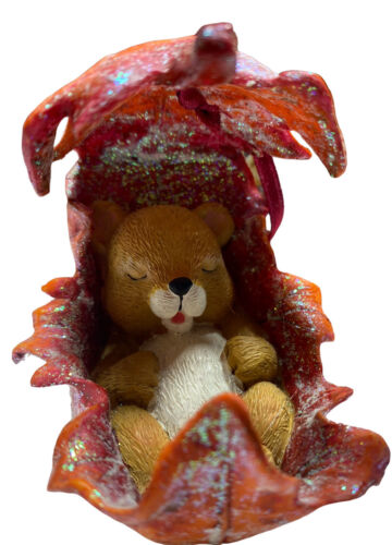 Vintage Christopher Radko Woodland Winds Ornament Sleeping Teddy