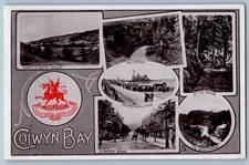 Wales Postcard Colwyn Bay Logo Road Valley Multiview 1905 Tuck Art RPPC Photo