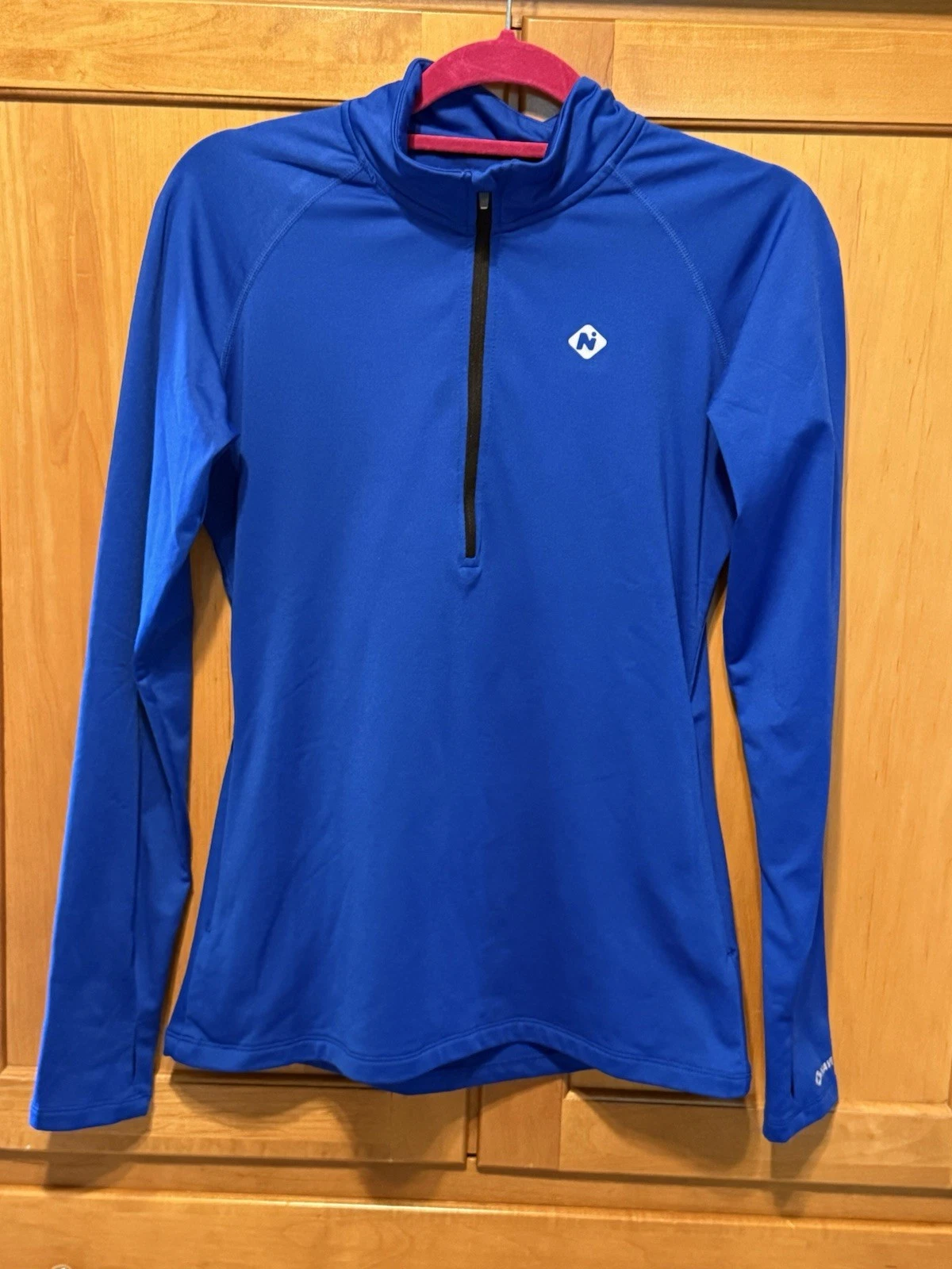 NAVISKIN Form Fitting 1/2 Zip Athletic Shirt Size M Royal Blue Sun Protection