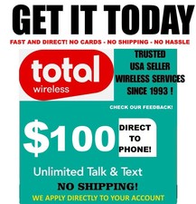  100 TOTAL WIRELESS   FAST- DIRECT PHONE   GET IT TODAY    TRUSTED USA SELLER