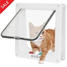 Large Cat Door Outer Size 11" X 9.8" 4 Way Locking Cat Flap Door Interior