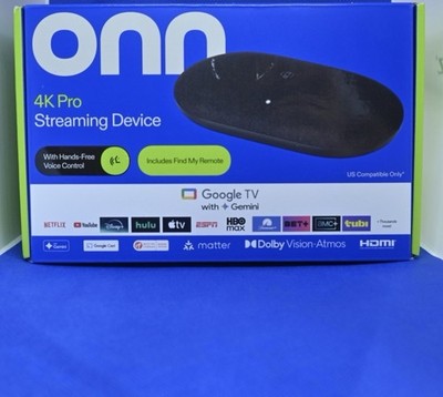 Onn 4K Pro Streaming Device Google TV 32GB Dolby Vision Atmos HDMI 2026 NEW