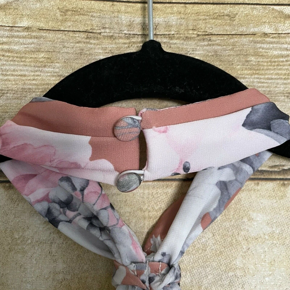 ASOS Dusty Pink Floral Halter Top Ruffle Midi Dress - Size 4/UK 8 - Maternity - Image 3 of 4