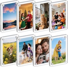 8 Pack Acrylic Magnetic Picture Frame for Fridge, 2.36X3.54 Inch Polaroid Frame