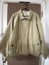 Vtg. LONDON FOG JACKET Men Large zip w wind flap BEIGE plaid lining