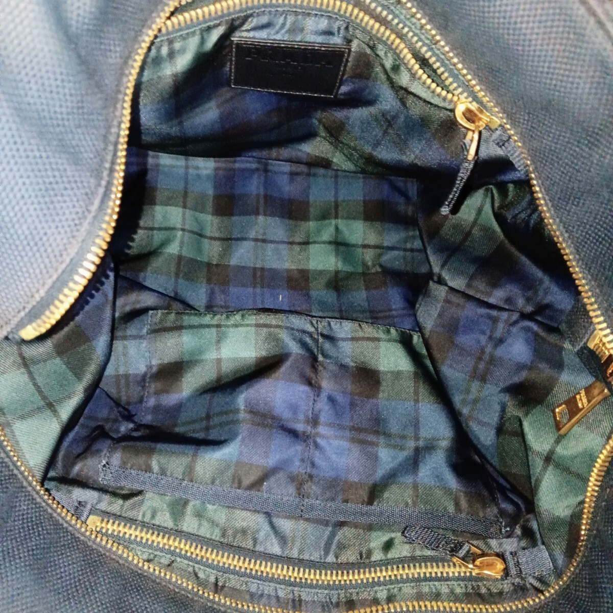 Prada Canapa Marine Tote Bag Navy Canvas Classic Vintage Authentic thumbnail 7