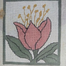 Needlepoint Canvas Clyde Pansy 4x5" 18 Mesh