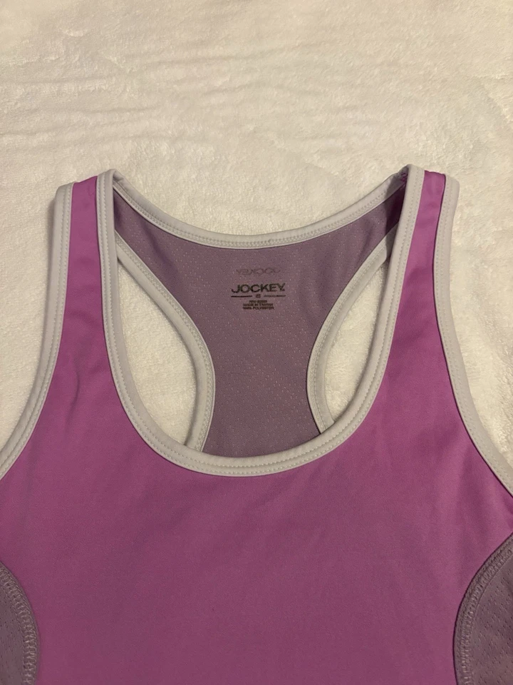 Camiseta sin mangas Jockey para mujer talla pequeña púrpura espalda deportiva Foto 3 de 4