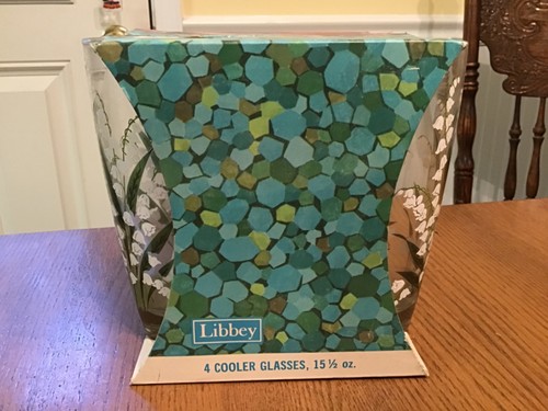 Vtg Libbey Lily of the Valley 6" Glasses, Set of Four, NEW IN BOX, Excellent! - Picture 3 of 6