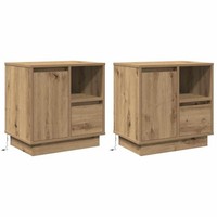Artisan Eiche Holzwerkstoff Mittel Nachttisch Rechteckig