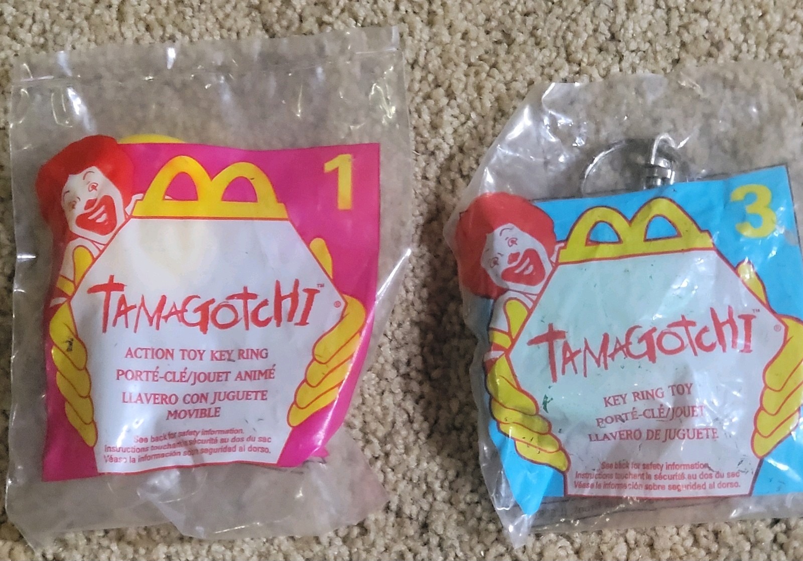 1998 Tamagochi Mcdonalds Collectible Happy Meal  Toys  Set Of 2 #1 And #3