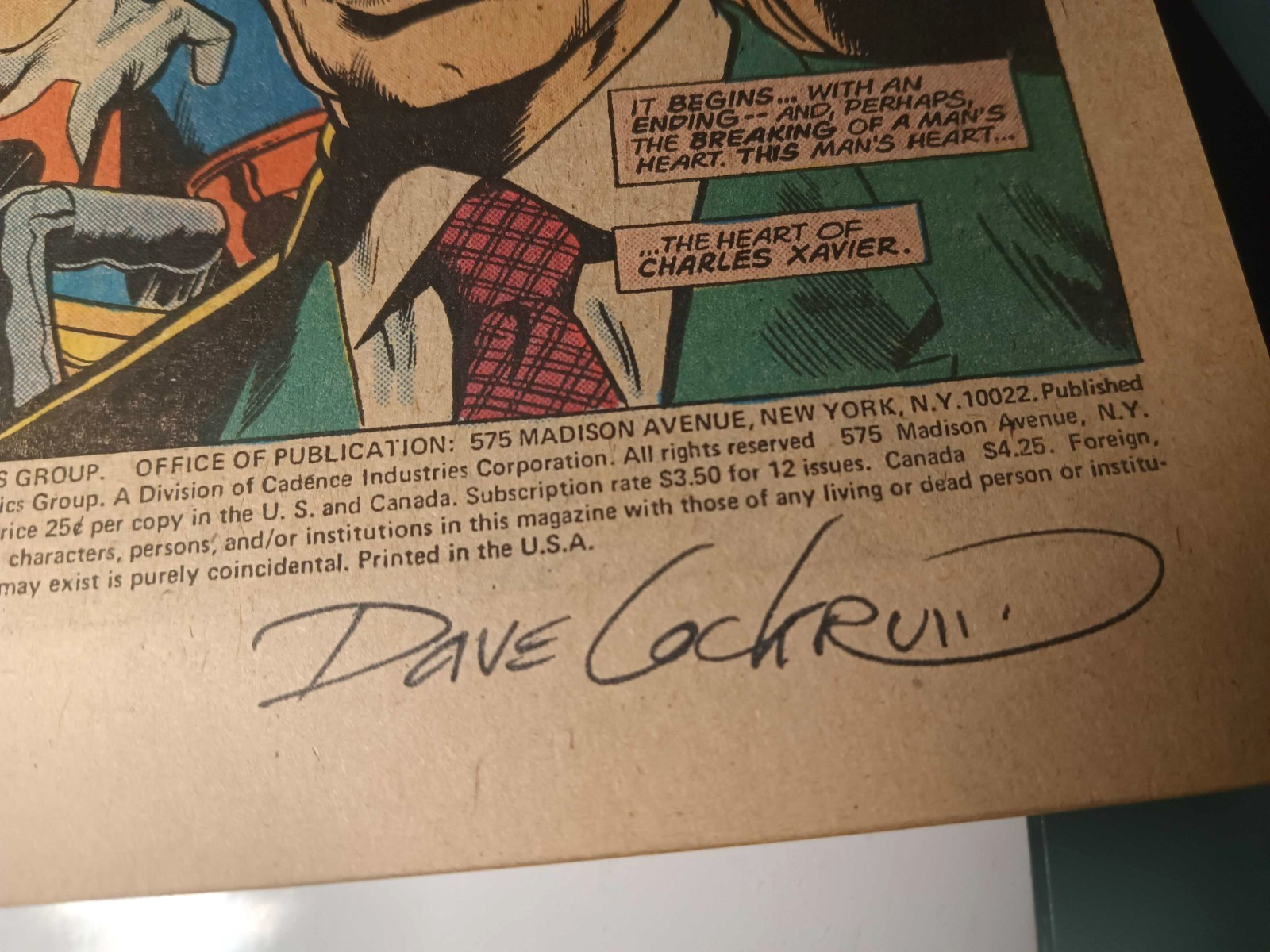 Uncanny X-Men #94 Marvel 1975 Marker on Spine SIGNED Dave Cockrum Page 1