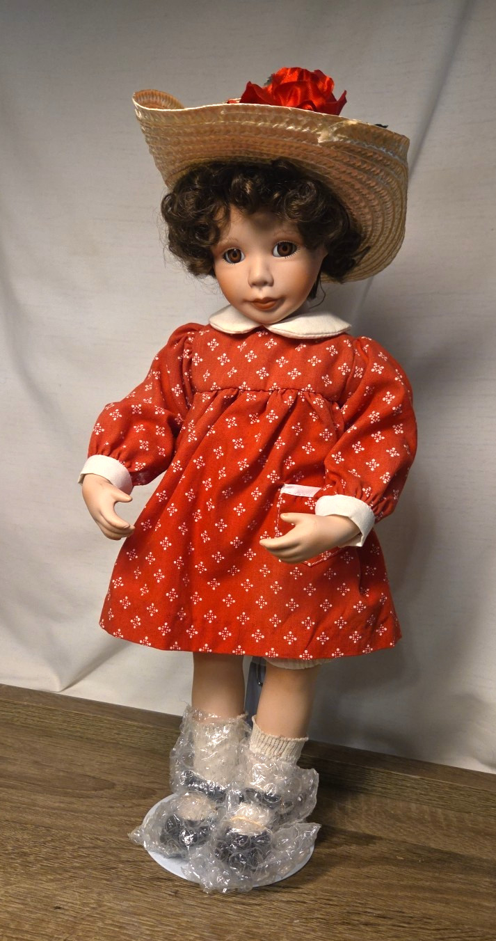 Maryanne Oldenburg 16" Doll "Janey" with Hat Shoes and Stand