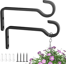 5.7 Inch 2 Pack Heavy Duty Outdoor Plant Hangers, Iron Inches, Black 