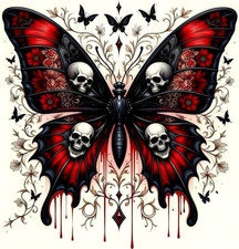 Diamond Art Kits for Adults Beginners, Butterfly Skull Diamond Painting Kits, 5D