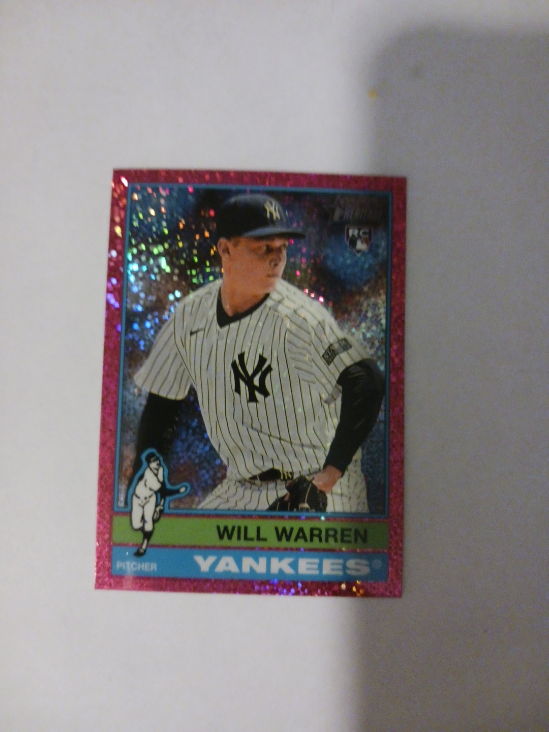2025 Topps Heritage - Will Warren #281 Chrome Pink Sparkle Refractor (RC)