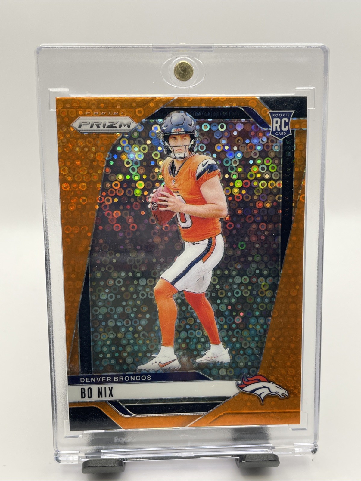 2024 Panini Prizm - Rookies Bo Nix #309 Orange Disco Prizm (RC) Broncos