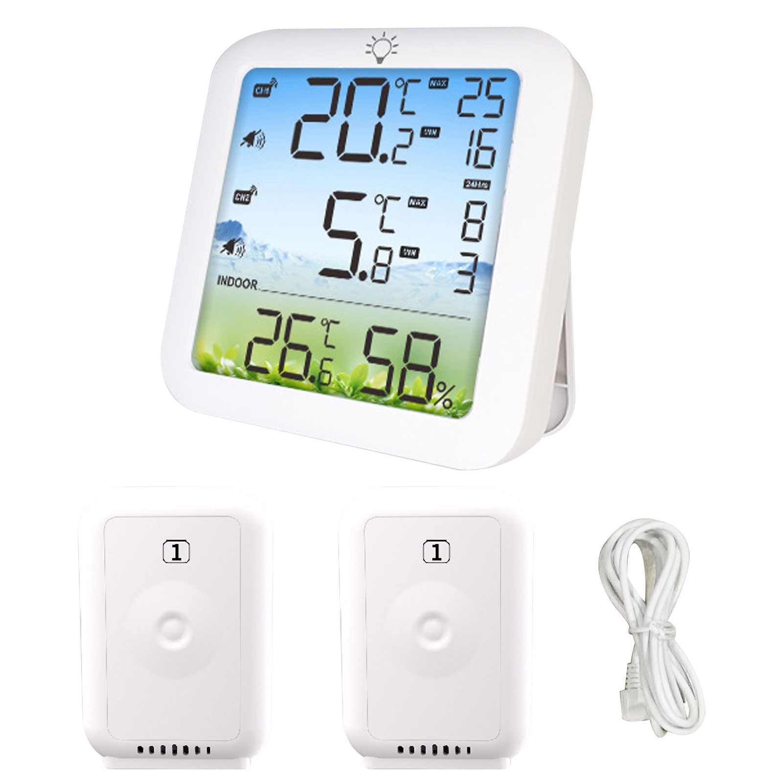 Wireless Digital Thermometer Hygrometer With 328ft Range For Fridge Freezer I.